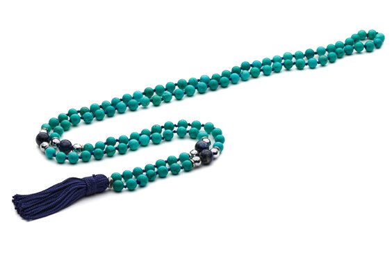Collana Antracite Mala Tibetani 108 Grani in Pietre dure MT15 KRABI - MT15 KRABI